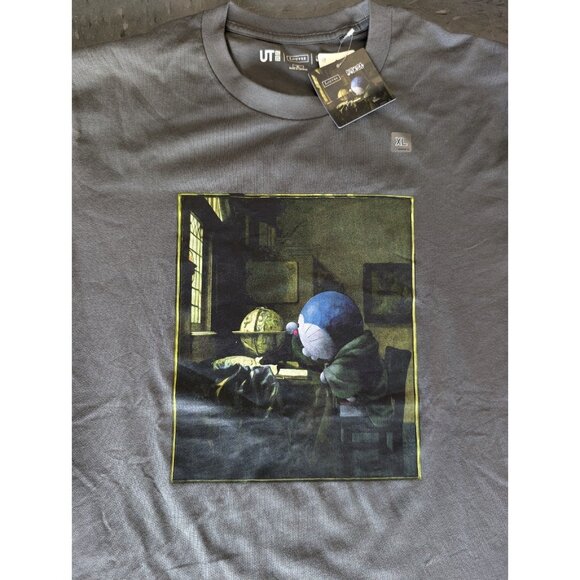 Doraemon meets the Louvre XL Vermeer UT Graphic T-Shirt UNIQLO The Astronomer - Picture 2 of 5
